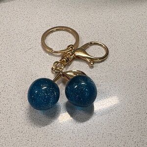 Chic Blue and Gold Bag Charm or Keychain